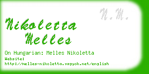 nikoletta melles business card